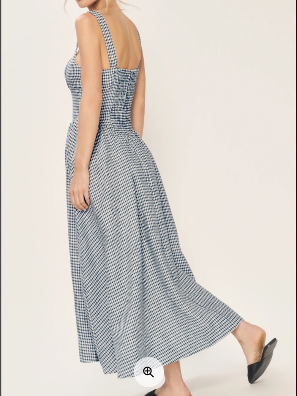Reformation Women’s Linen Blue & White Gingham Dress - Sleeveless Midi - Picture 4 of 10